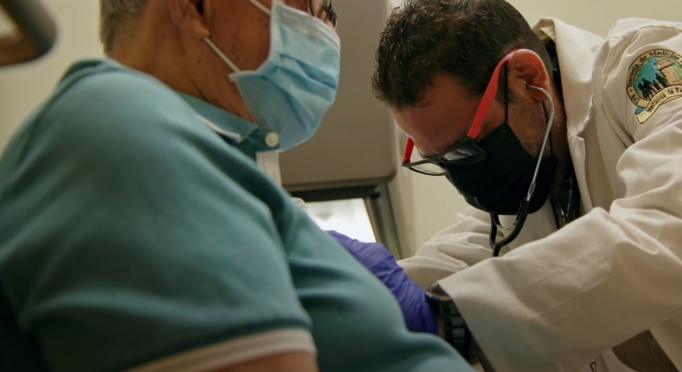 Military veteran in a hospital