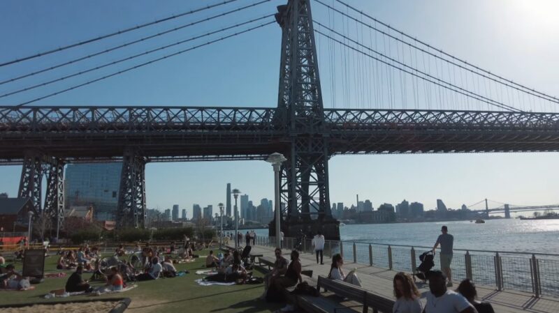 View on Brooklyn Bridge from Domino Park