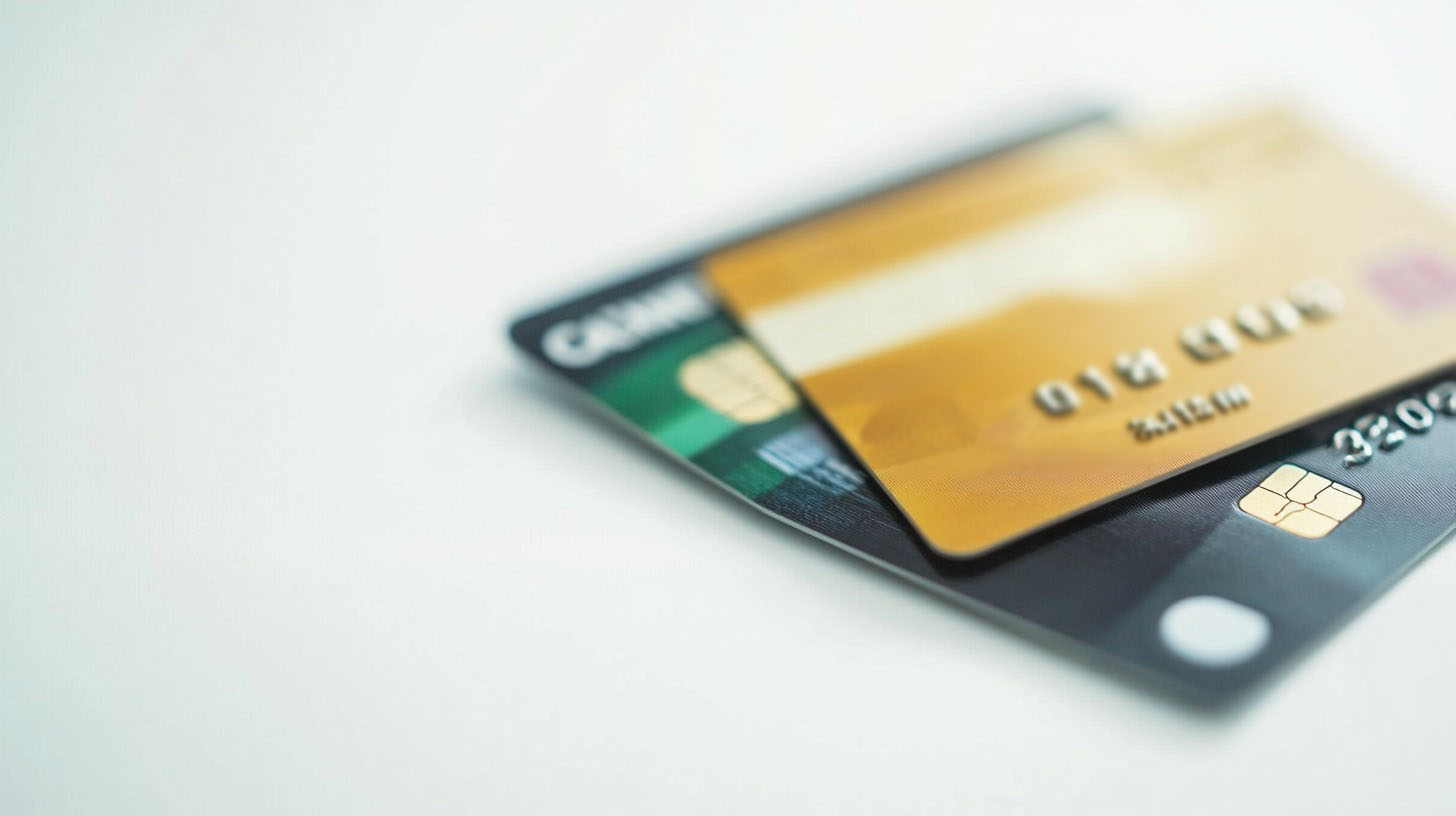 image of two credit cards, one black and one gold, placed on a light-colored surface