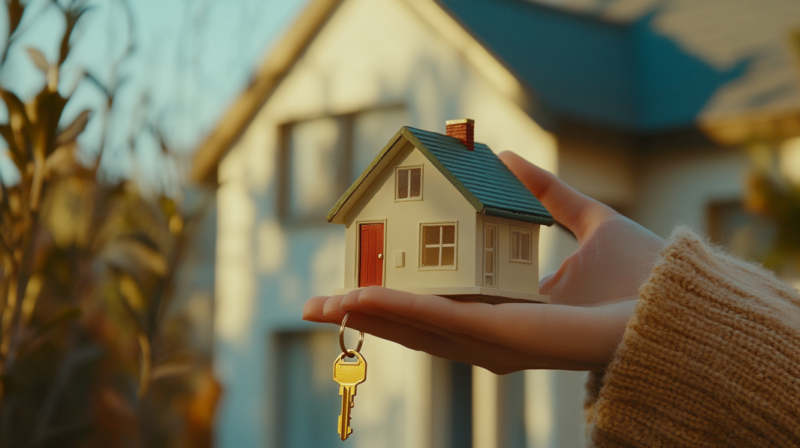 A Person Holding a Small House Model with A Key, Symbolizing how To Avoid Rental Scams in NYC