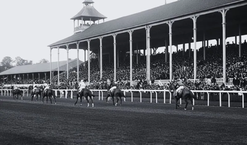 Sheepshead Bay track in black and white filter