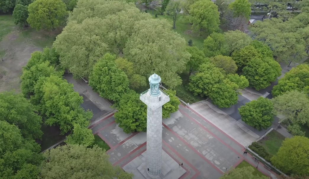 Prison Ship Martyrs' Monument, aerial view