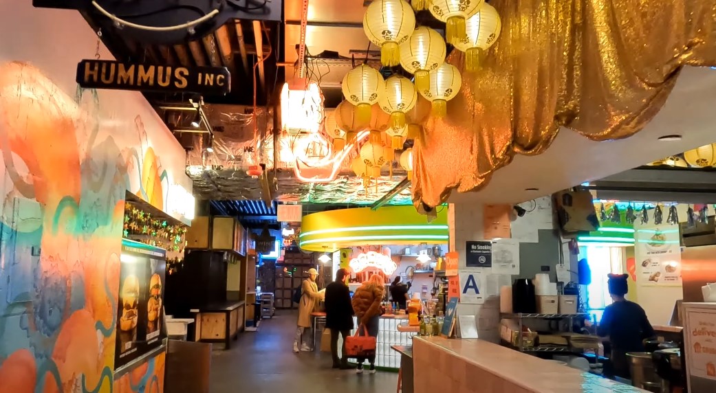 A vibrant food hall in Brooklyn