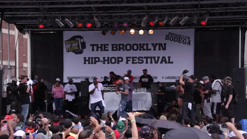 A Live Performance at The Brooklyn Hip-Hop Festival with A Crowd Enjoying the Show