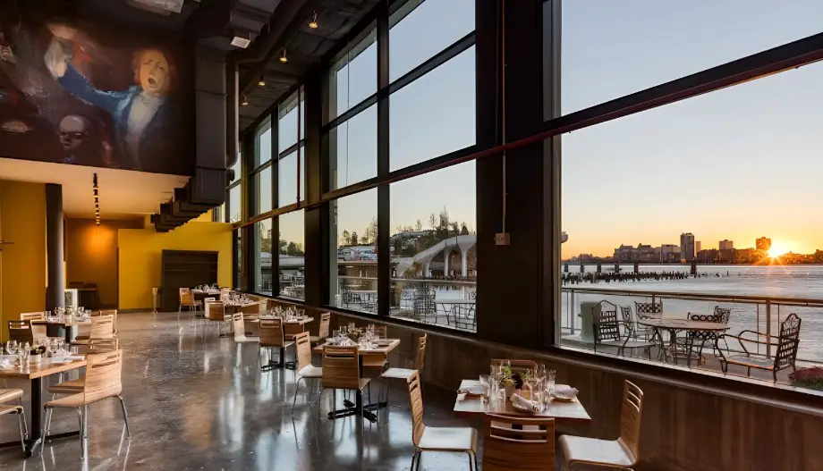 Spacious dining area with panoramic views